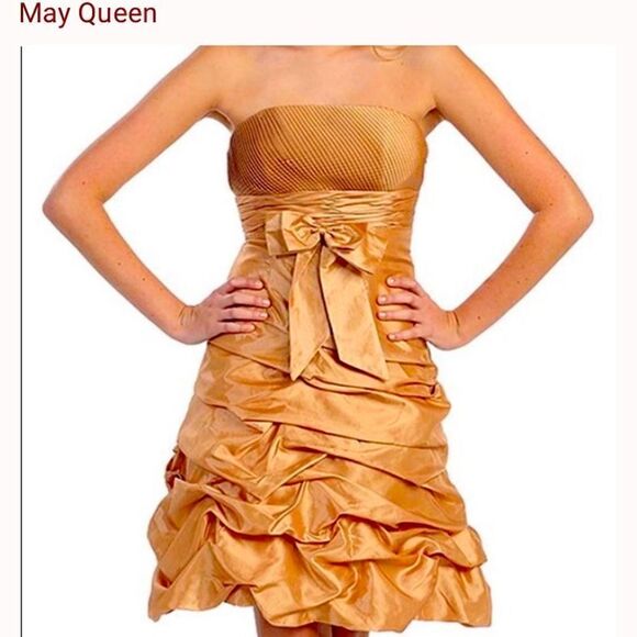 Gold Ruffle Dress - Picture 1 of 3